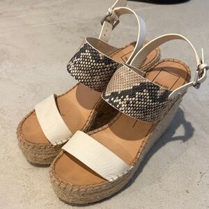 Dolce Vita Snake Print and Cream Wedges